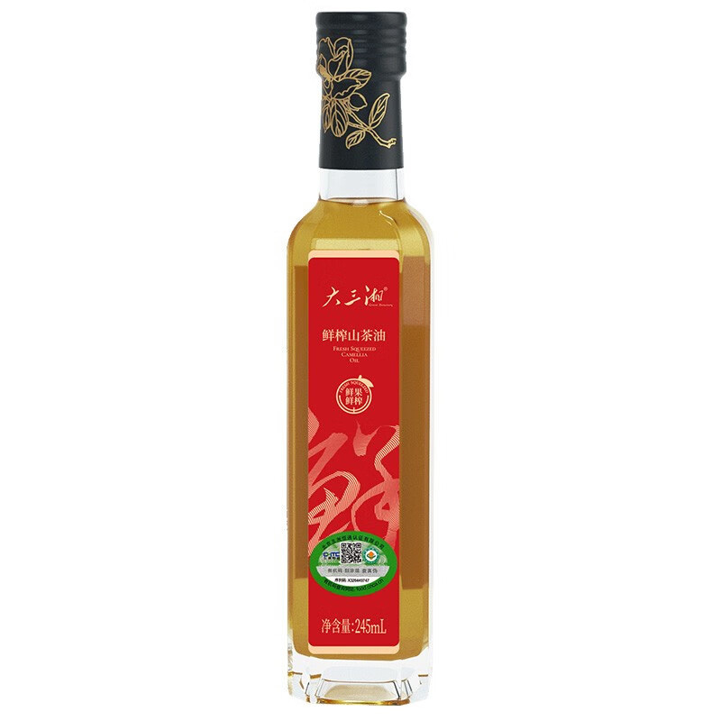 大三湘鲜榨鲜果冷提山茶籽油245ml物理压榨提香轻脂肪