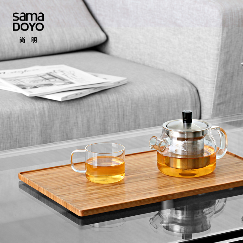 尚明功夫茶盘 楠竹茶盘高端茶具托盘单层茶托防水小茶台茶具配件