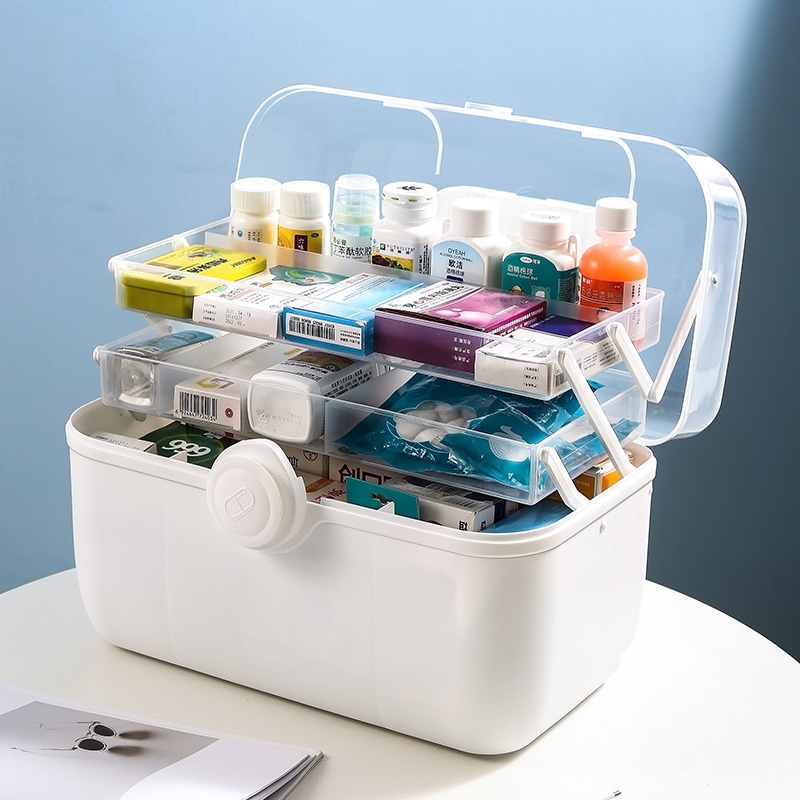 星优药箱小型医疗箱小药箱医药家用多层药品分层大容量收纳箱