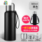 封后304全钢大容量保温杯男女便携水杯车载泡茶杯大号户外水壶1500ml FENGHO 黑色800ml送pp内盖送杯刷+