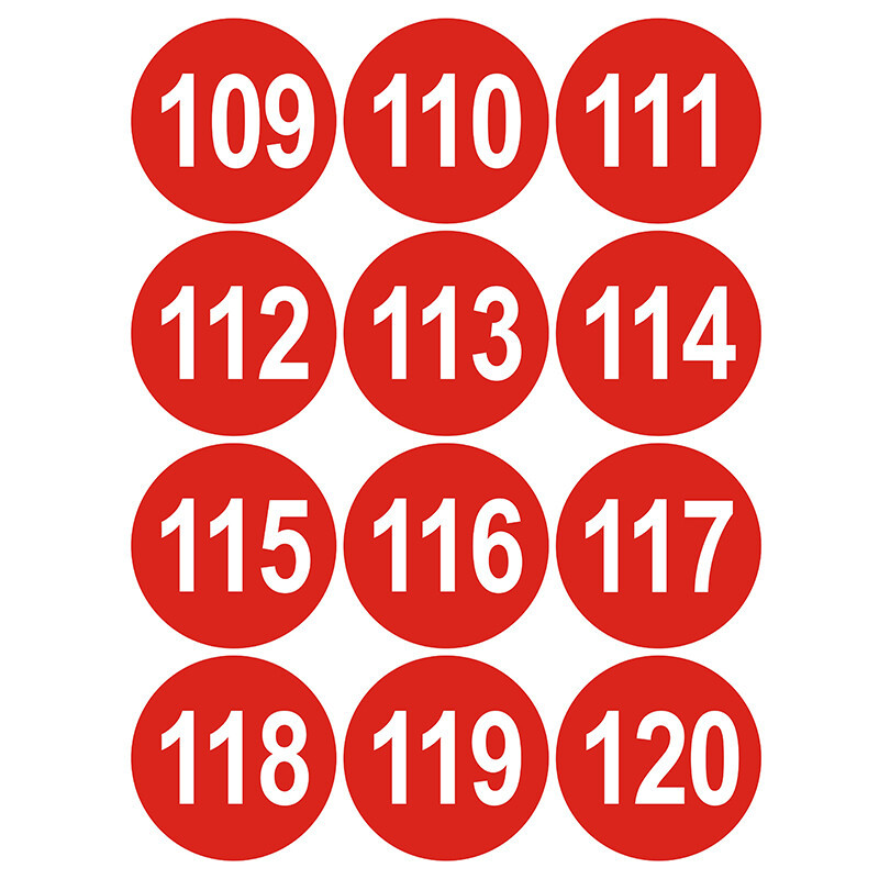 海斯迪克hkz74防水pvc号码贴数字贴纸编号餐桌号活动序号10cm大号贴纸