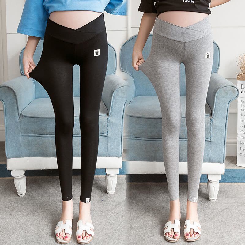 迪鲁奥(DILUAO)孕妇打底裤夏季时尚薄款九分裤2021莫代尔低腰孕妇裤子夏装小脚裤图片