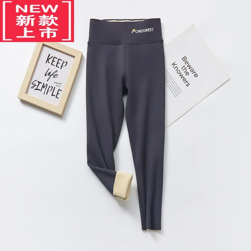 可莉允女童鲨鱼裤加绒加厚儿童裤子冬装外穿瑜伽打底裤宝宝韩版高腰保暖保暖裤图片