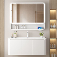 邦云卫浴浴室柜组合加厚铝蜂窝圆角浴室柜洗手盆柜组合卫生间陶瓷一体盆洗漱台洗脸盆1028