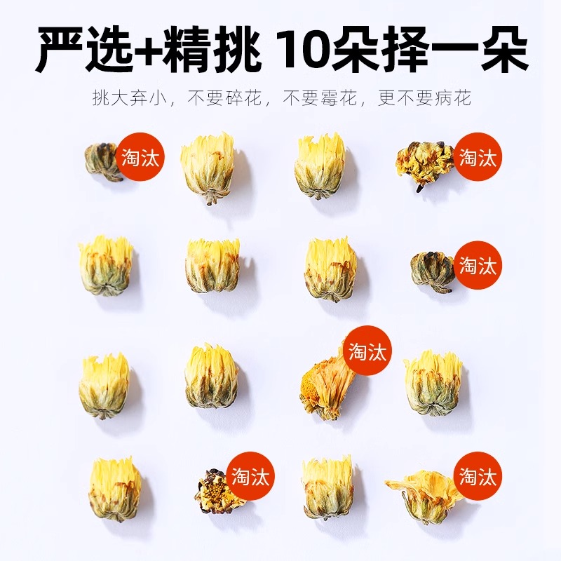 桐乡胎菊王80g特级头茬采摘鲜菊花泡水养生茶叶正品非野生花茶养生茶饮官方旗舰店高清大图