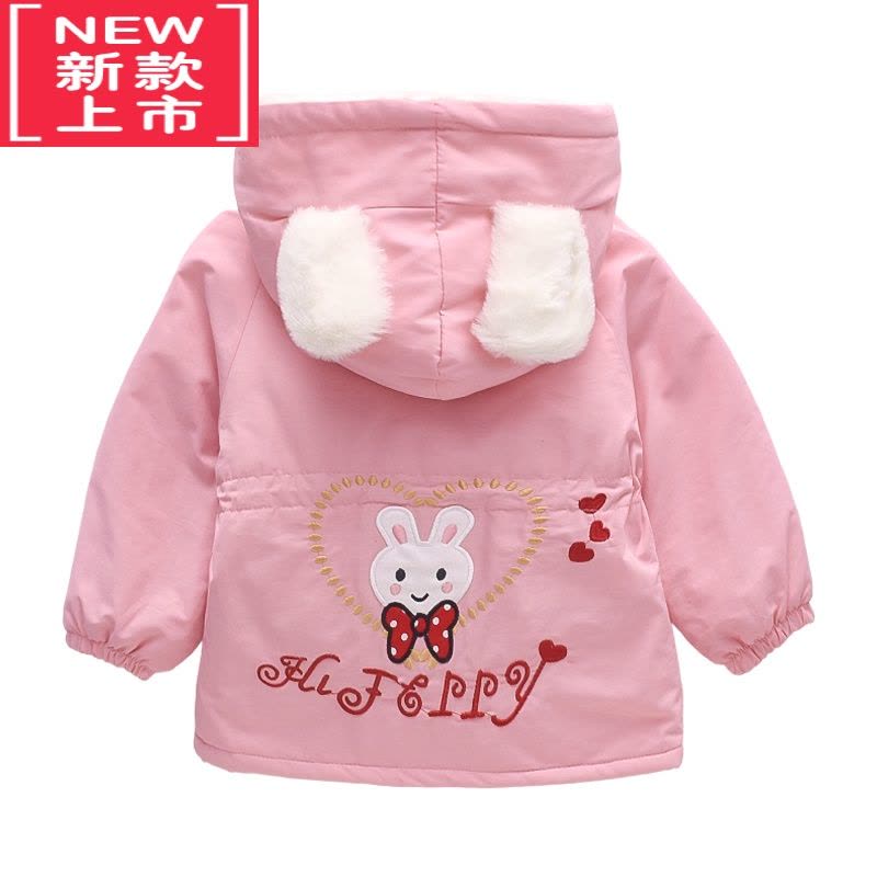 可莉允女童加绒外套秋冬新款加厚中长款棉衣女宝宝冬季棉服派克服小童潮图片