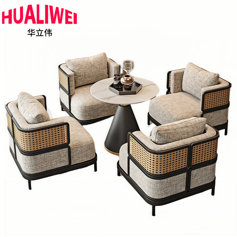 棉麻沙发组合高清大图