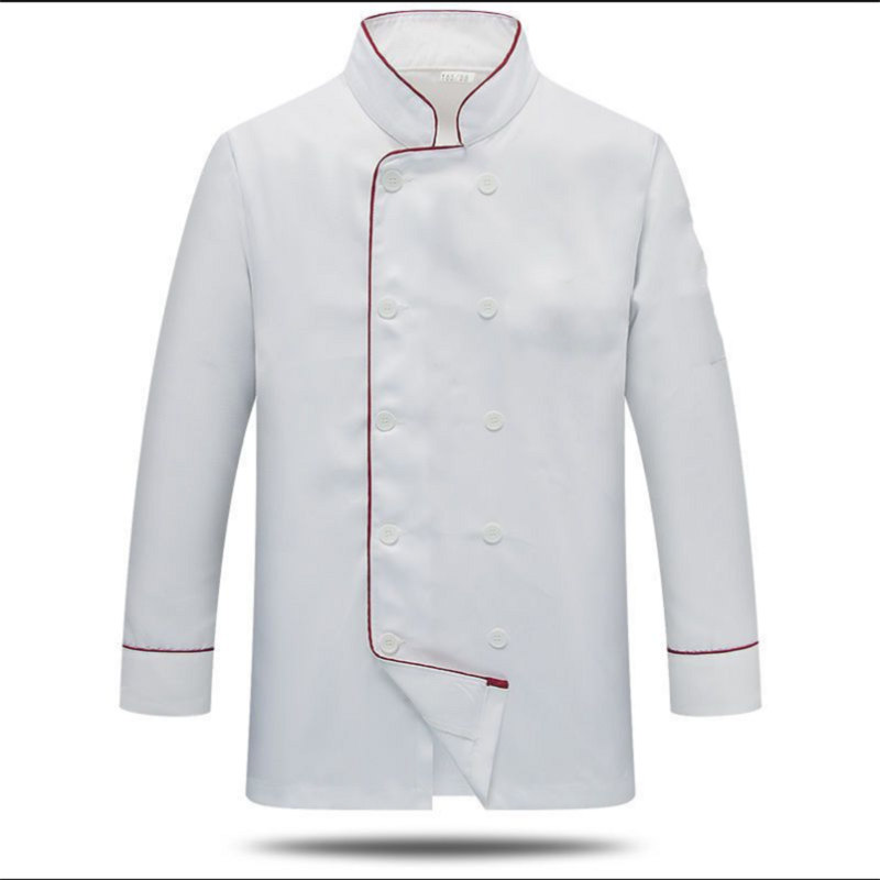 铭祖cx厨师服厨师工作服男长袖秋季薄款厨师服长袖白sl单位件