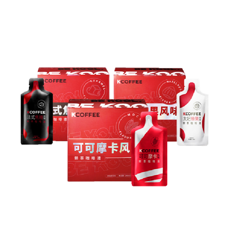 肯德基KCOFFEE鲜萃咖啡液 浓缩速溶黑咖啡非冷萃可可摩卡风味12袋