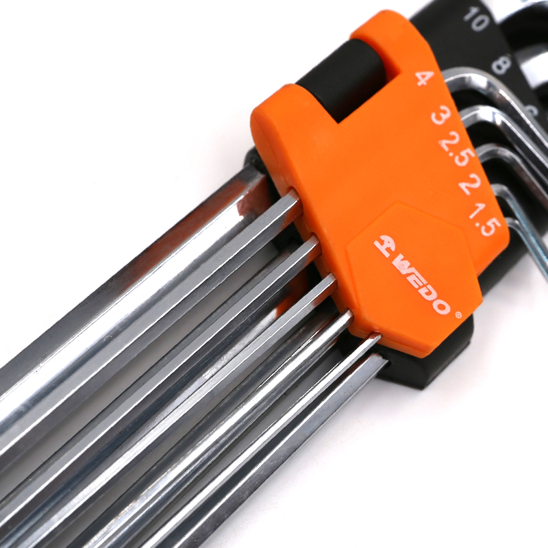 维度WEDO成套内六角扳手特长球头(工业级)公制9件1.5-10mm WD258B /盒高清大图