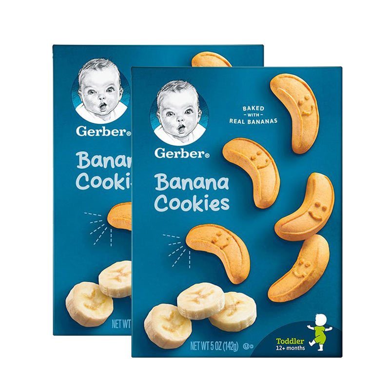 2件装|嘉宝(gerber)香蕉曲奇磨牙饼干 142g/盒装 原装进口 12个月以上