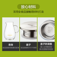 KAMJOVE/金灶 凉水壶 耐热玻璃冷水壶 大容量带盖凉水壶 红酒分酒器 酒具 水具 带把手玻璃壶 泡茶壶茶具 花茶壶
