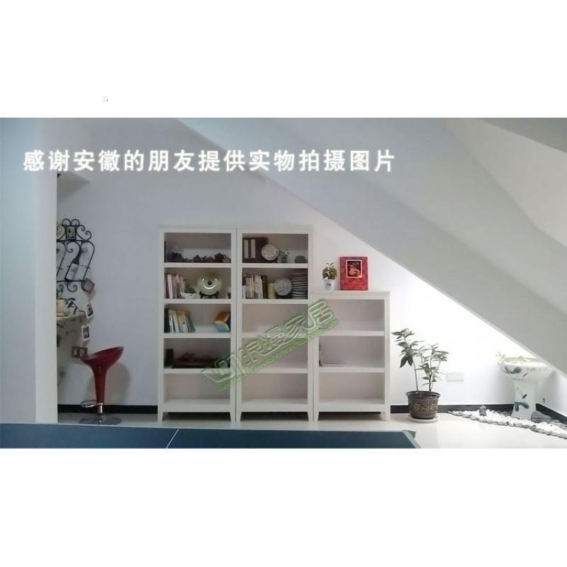 森美人简约现代美式书架欧式书柜实木儿童自由组合书橱陈列柜展示收纳柜 60cm三层白色0.6-0.8米宽