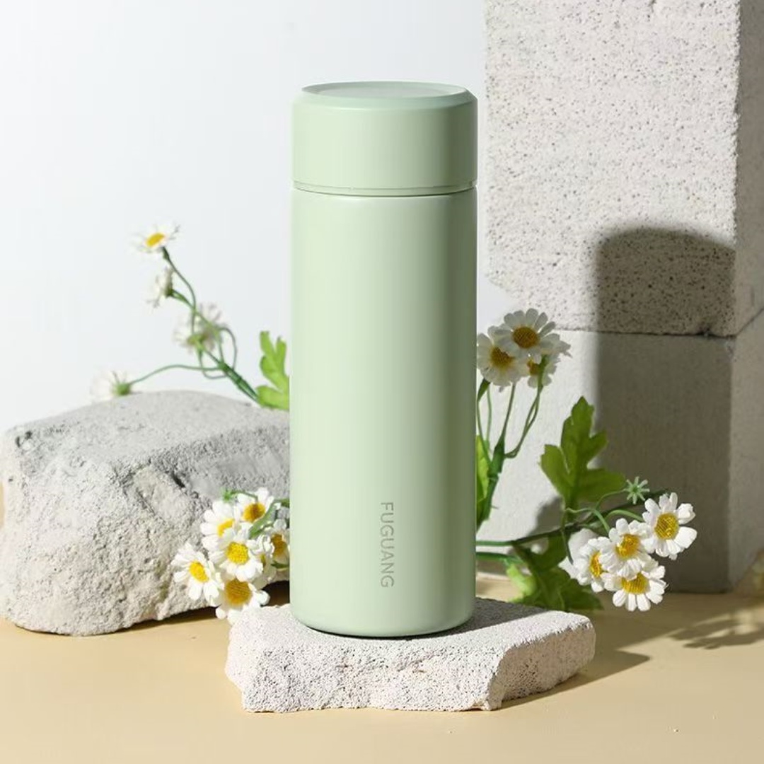 富光保温杯女士高档不锈钢医用316内胆绿色400ml高清大图