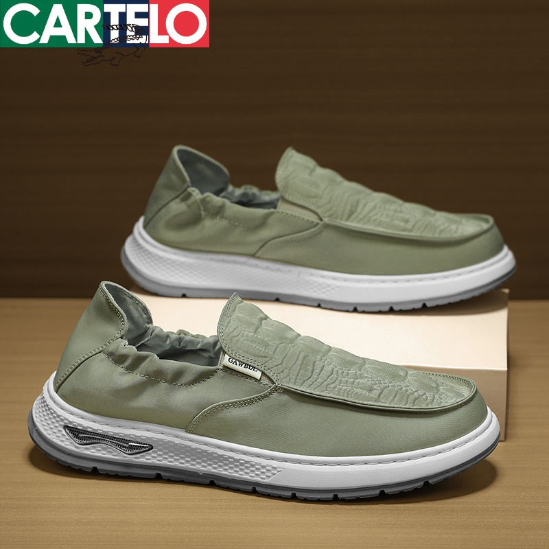 卡帝乐鳄鱼(cartelo)新款一脚蹬男士潮流板鞋休闲鞋百搭懒人鞋帆布鞋