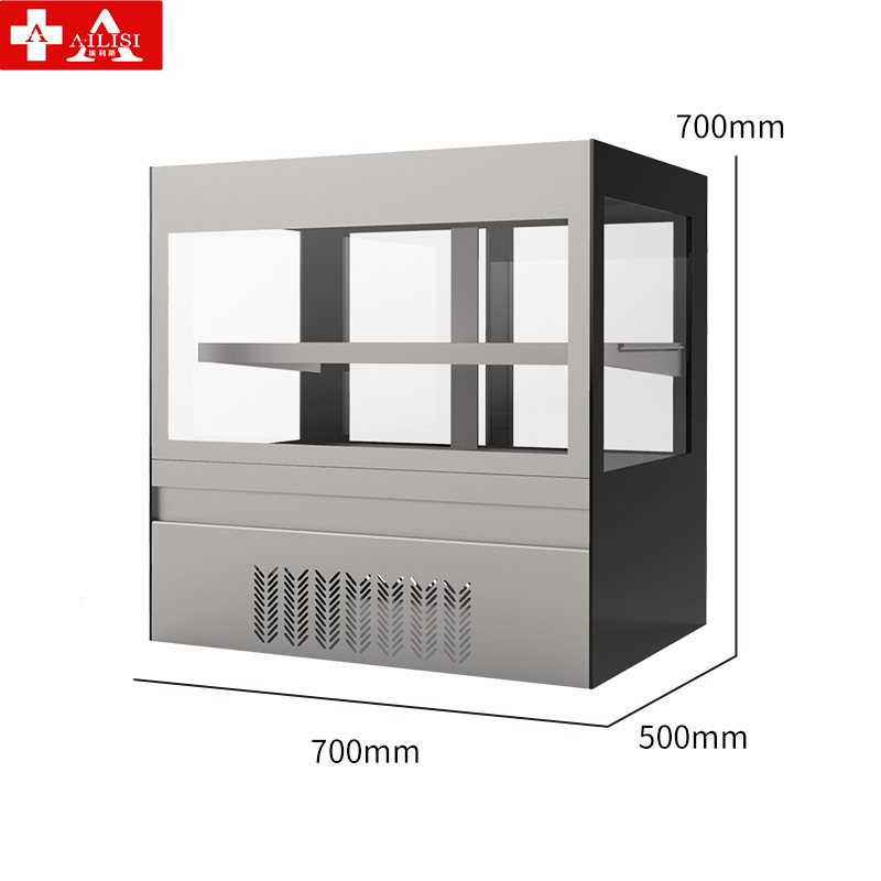 埃利斯(AILISI)0.7米商用蛋糕柜展示柜冷藏玻璃陈列柜水果寿司保鲜熟食柜超市柜鸭脖立式冷藏柜冷冻保鲜柜 台式直角
