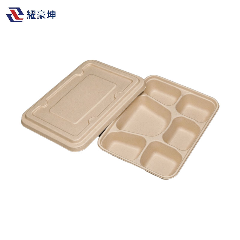 耀豪坤 一次性餐盒加厚可降解六格饭盒 L-1400ml 个高清大图