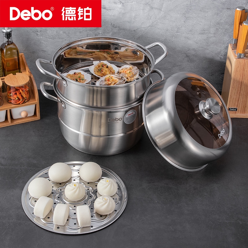 德铂Debo 玛格丽蒸锅304不锈钢32cm电磁炉燃气炉通用DEP-575高清大图