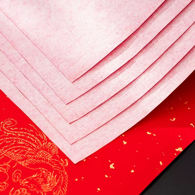 加厚万年红对联纸七言手写春联纸 23*115cm( 30副装+30张斗方)高清大图