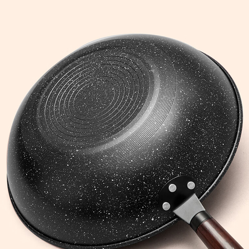 美菱炒锅32cm均匀受热猛火爆炒麦饭石炒锅MGJ-LA32303高清大图