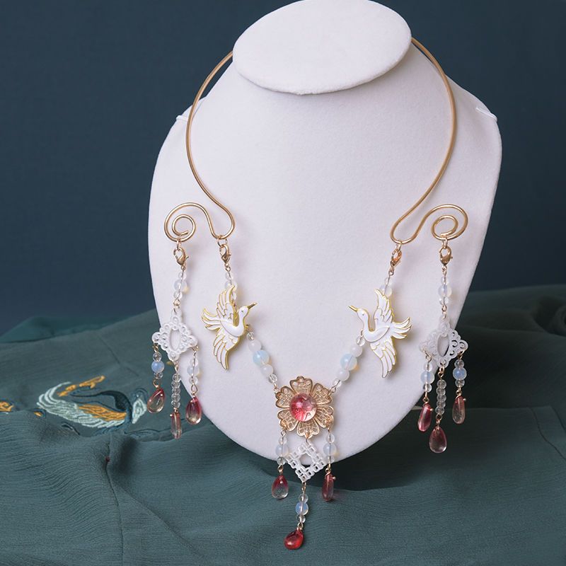 轻雨a款璎珞项圈明制配饰项坠饰品少女古风项链流苏吊坠景泰蓝汉服