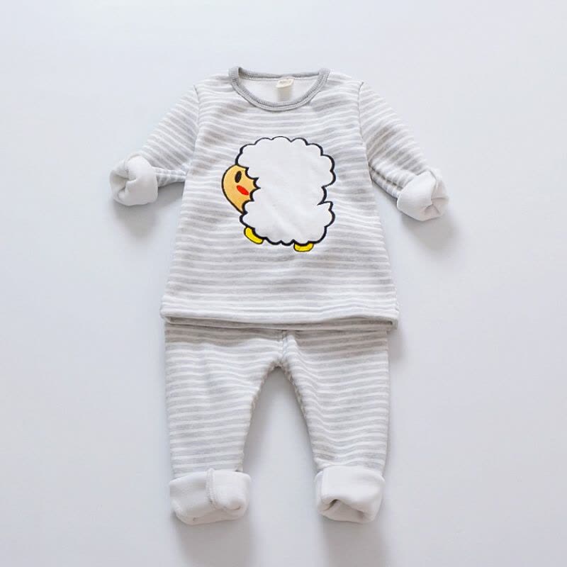 迪鲁奥(DILUAO)三岁女宝宝保暖内衣1岁30女婴儿童秋衣秋裤套装纯棉外穿2图片