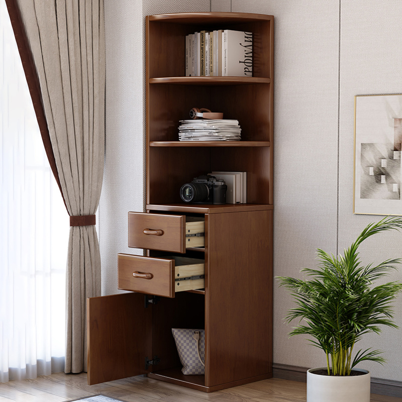 全实木转角柜置物架客厅现代简约墙角储物收纳柜卧室角落边角几柜