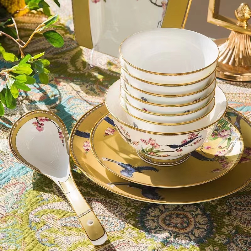 北国风光 骨瓷餐具 喜上眉梢TS-0060P 套高清大图