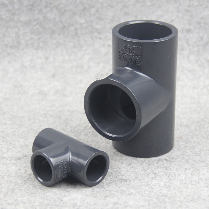 PVC三通 国标UPVC塑料水管管件 正三通 等径三通 内径40mm 10个装
