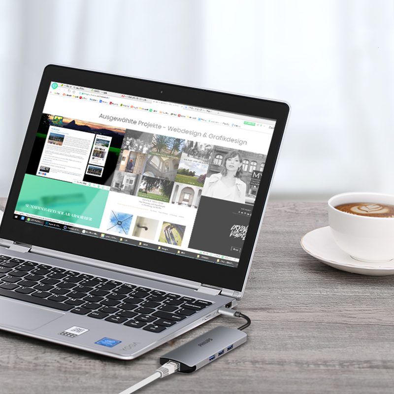 飞利浦type-c拓展坞电脑转换器 转接头笔记本扩展macbook pro苹果配件air投影仪转换器HDMI