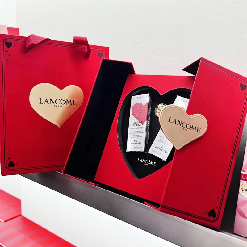 [关注送礼袋]LANCÔME兰蔻口红套盒情人节限定礼盒 黑桃红心121#+912# 生日礼物 七夕情人节礼物