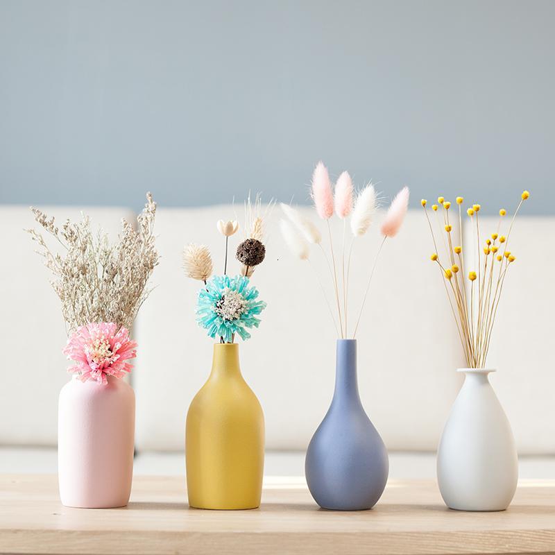 北欧家居干花装饰品小清新陶瓷小花瓶摆件客厅电视柜餐桌插花摆设