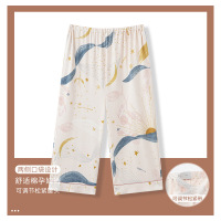 孕妇可调节睡裤夏季棉质薄款卡通短裤休闲宽松家居服加大码可外穿 女4XL HD7305