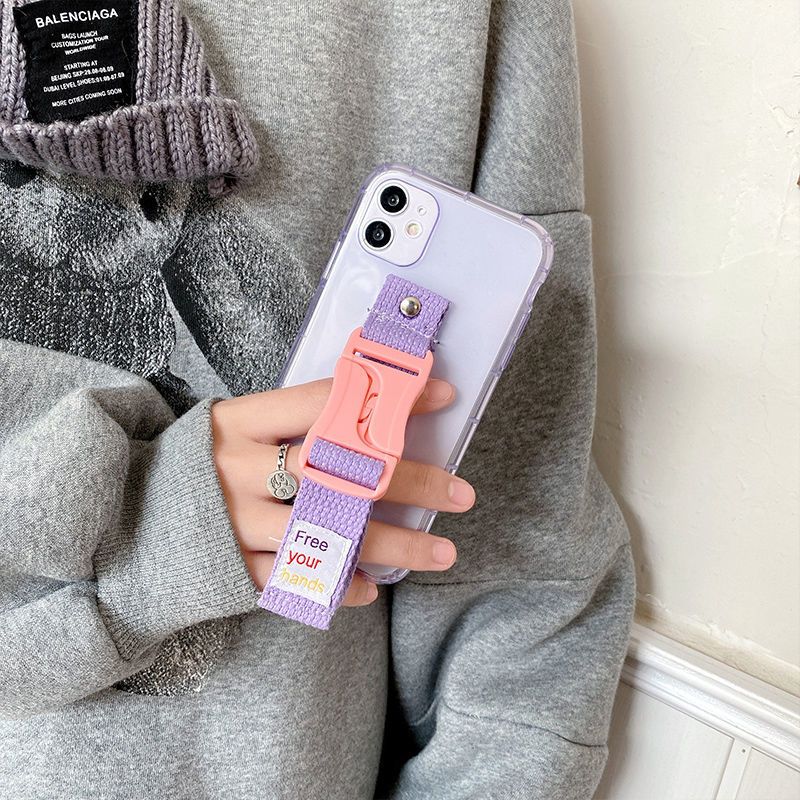 红色 苹果12 苹果11腕带手机壳 户外防丢便携手腕绳壳 iPhone12手机壳保护套