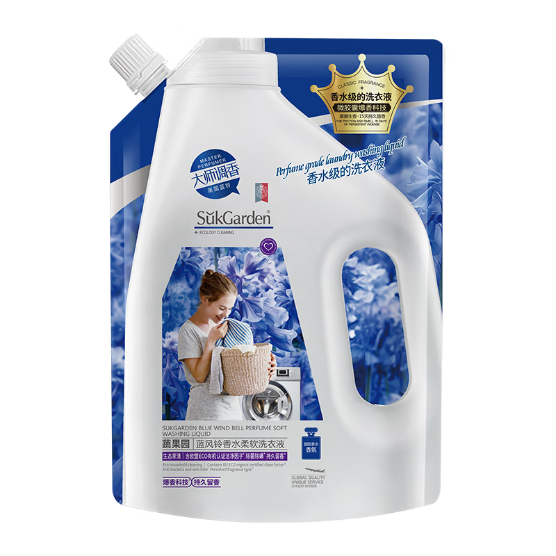 蔬果园 蓝风铃香水柔软洗衣液500g(袋装)