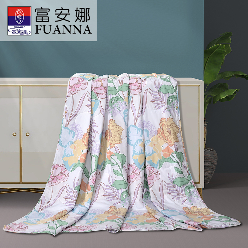 富安娜轻灵花舞七孔抗菌印花夏被——轻灵花舞203*229cm(370g)!