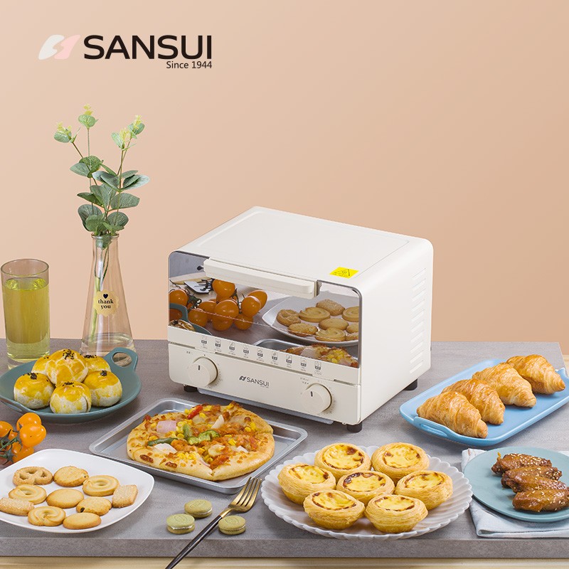 山水(SANSUI) 电烤箱 SKX09家用迷你小型烘焙小烤箱控温烤蛋糕披萨 白色高清大图