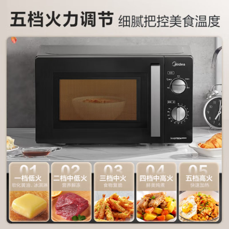 美的(Midea) 五档火力速热 360°转盘加热 20L精巧容量 微碳系列PM20A1高清大图