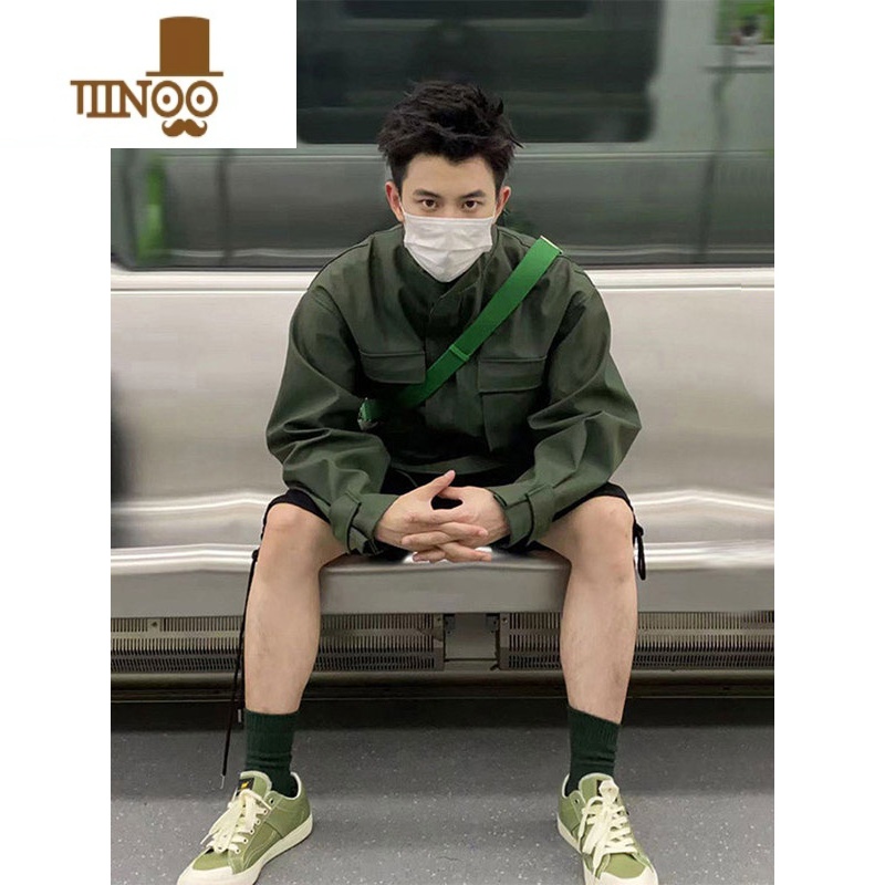 YANXU军绿色美式机能无帽防晒冲锋衣外套男夏季薄款夹克阿尔法m65风衣高清大图