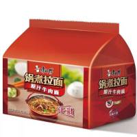 康师傅锅煮拉面翡翠海鲜面原汁麻辣牛肉面袋装方便面速食泡面煮面麻辣牛肉面 五连包