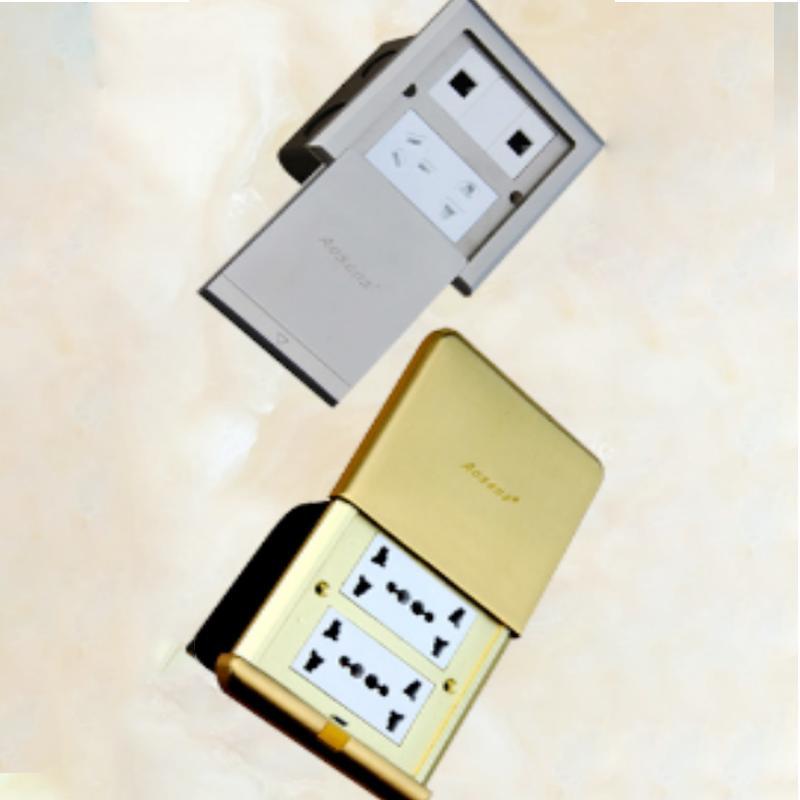 AT 地插 120*120*55组装模块化 HDMI*2 RJ45*2 电话*2 五孔电源*2企业定制