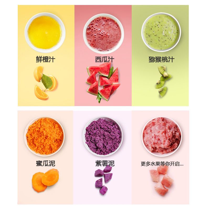 料理机果汁机家用水果榨汁机迷你小型充电打豆浆机辅食机打汁机|榨汁机[蓝色]塑料杯450毫升 [食品级六叶不锈钢刀片]