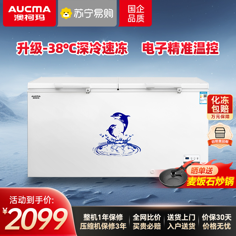 澳柯玛(AUCMA) 430升家用商用冷柜冰柜 大容量 升级合金内胆 电脑控温 大冷冻力 BC/BD-430HDNE高清大图
