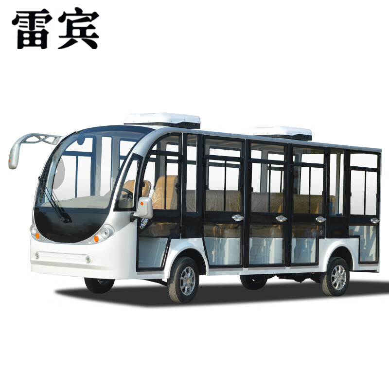 雷宾五排14座电动观光车景区游览营区工厂机场接驳摆渡车四轮全封闭带空方向助力高清大图