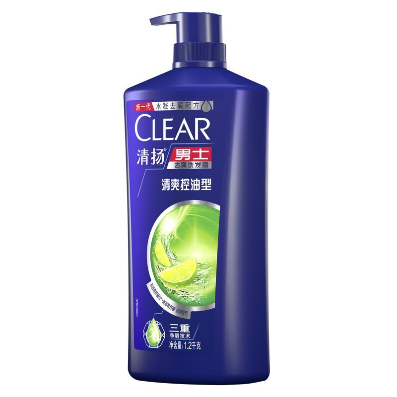 清扬(CLEAR)男士去屑洗发水 清爽控油型蓝瓶洗发露1.2KG[联合利华]