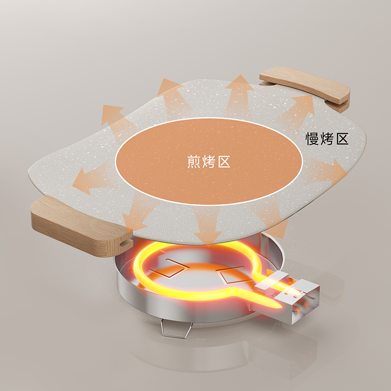 欧锐铂电烤盘有滋有味-韩式户内外电烤盘ORB-241 1层高清大图