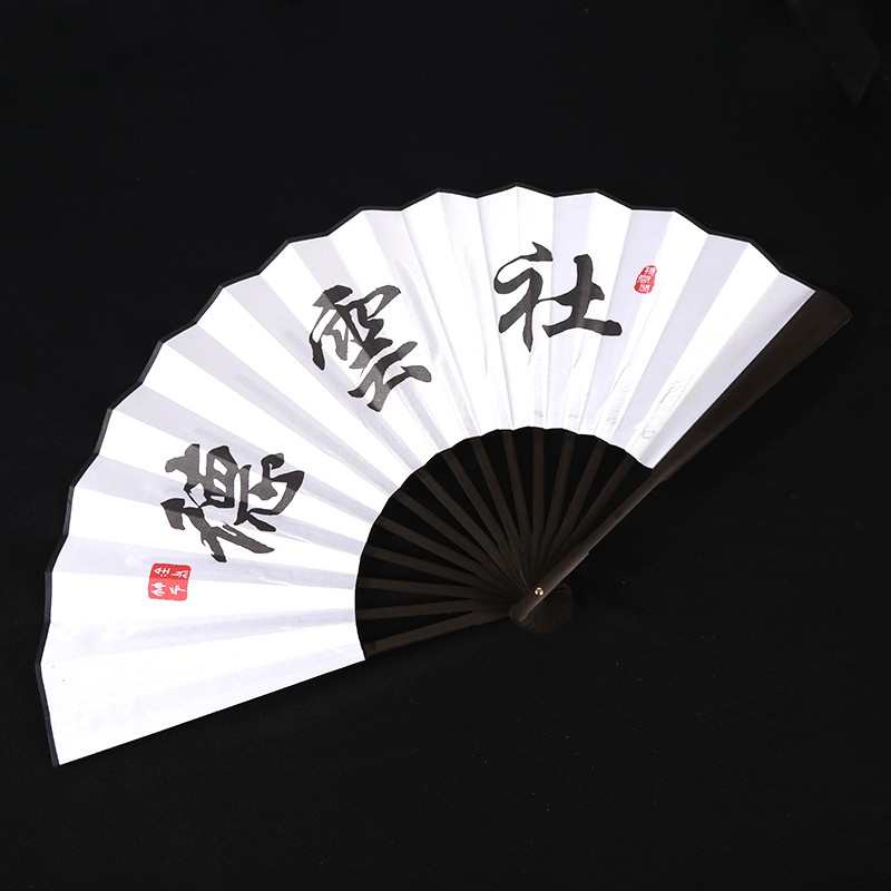 德云社秦霄贤张云雷10寸绢布折扇网红个性男女蹦迪便携防身扇子 三维工匠 10寸相思赋予谁-黑骨高清大图