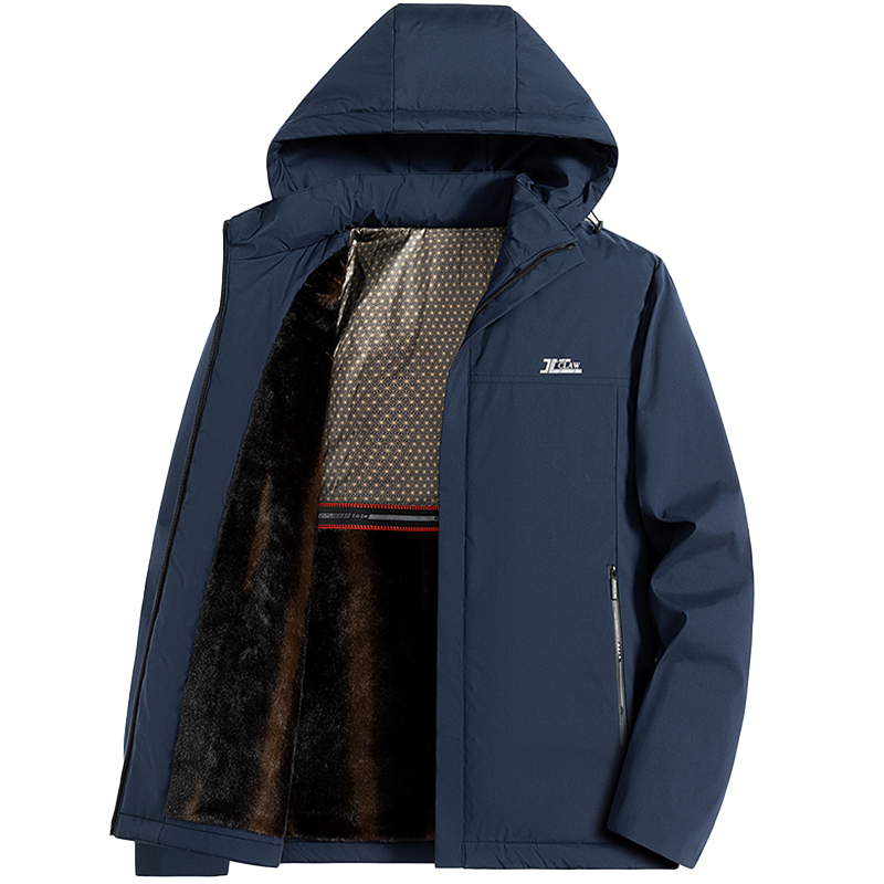 恒源祥夹克男士冬季加绒加厚冲锋衣棉服户外运动防风棉衣外套男装高清大图