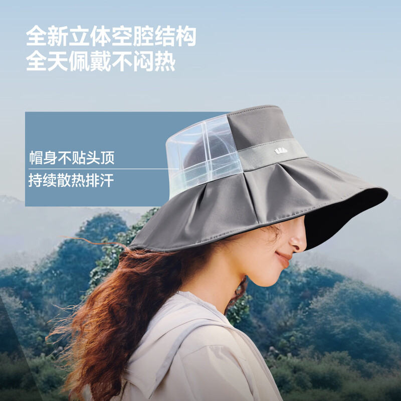 蕉下(BENEUNDER) 蕉下女士黑胶贝壳渔夫防晒帽BM507环绕式遮光UPF100+防护帽(单位:个)高清大图