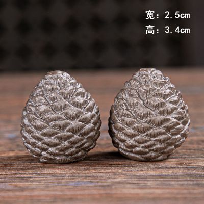 花宠桌面禅意迷你小摆件陶瓷茶宠创意花盆微景观盆景造景装饰品 松果